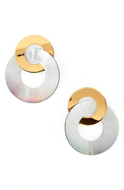 Shop Lizzie Fortunato Solstice Earrings In Gold/ Black Mother Of Pearl