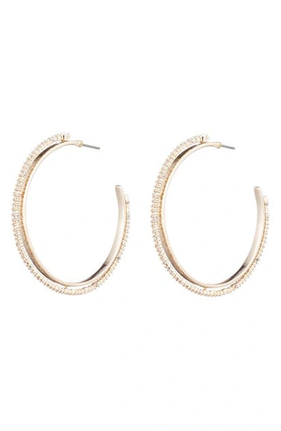 Shop Alexis Bittar Crystal Encrusted Spike Hoop Earrings In Gold