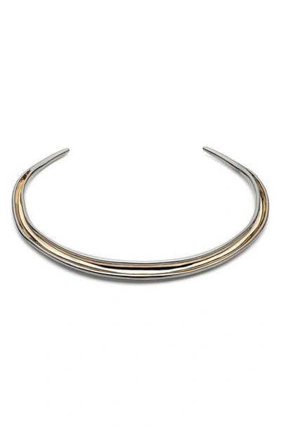 Shop Alexis Bittar Two-tone Torque Necklace In Silver
