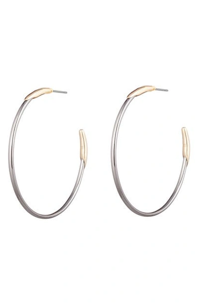 Shop Alexis Bittar Two-tone Hoop Earrings In Silver