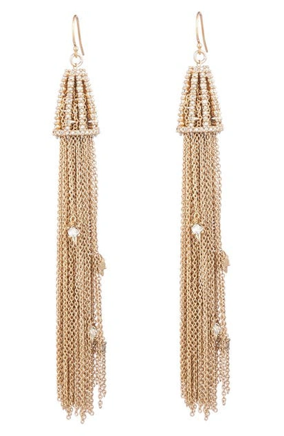 Shop Alexis Bittar Crystal Tassel Drop Earrings In Gold
