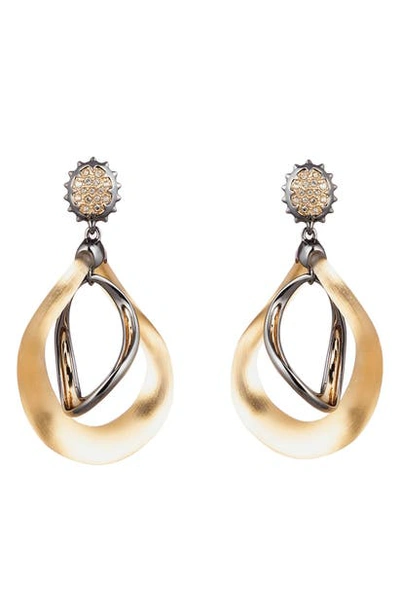 Shop Alexis Bittar Two-tone Wavy Orbital Drop Earrings In Gold