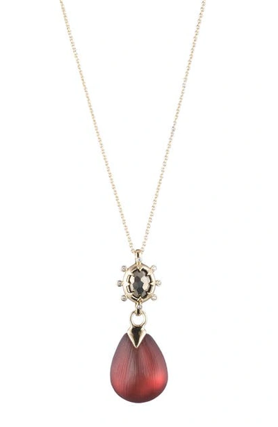 Shop Alexis Bittar Georgian Stone Drop Pendant Necklace In Wine Red