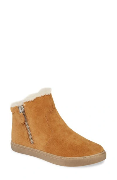 Shop Gentle Souls By Kenneth Cole Carter Genuine Shearling Lined Bootie In Tan Nubuck Leather