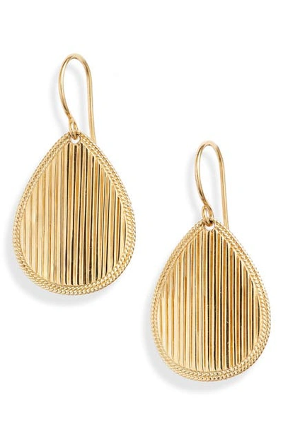 Shop Anna Beck Ribbed Medium Teardrop Earrings In Gold