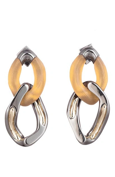 Shop Alexis Bittar Two-tone Double Link Earrings In Gold