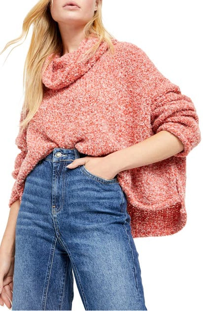 Shop Free People Bff Cowl Neck Sweater In Red Lotus