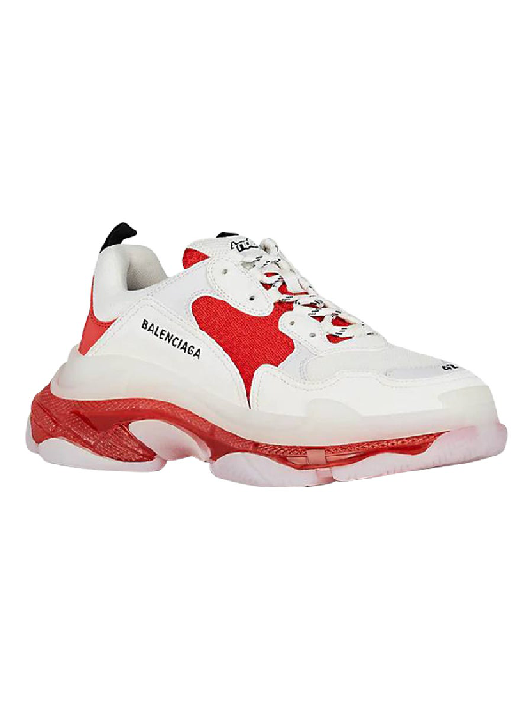 balenciaga triple s red white