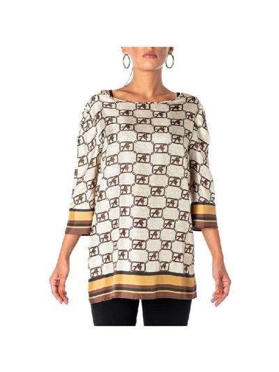 Shop Alberta Ferretti Silk Blouse In Beige