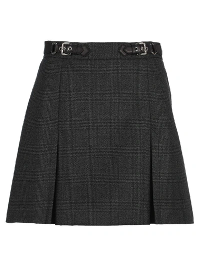 Shop Miu Miu A-line Mini Skirt In Anthracite