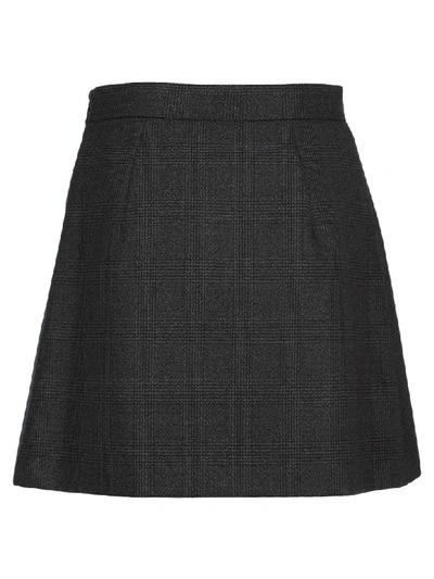 Shop Miu Miu A-line Mini Skirt In Anthracite