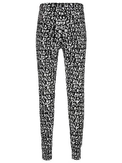 Shop Moncler Trousers In White Black