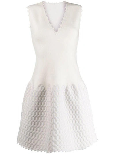 Shop Alaïa Dress Croisee In Blanc