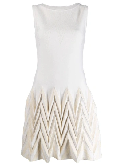 Shop Alaïa Dress Origami In Blanc