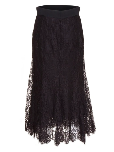 Shop Dolce & Gabbana Lace Skirt In Black