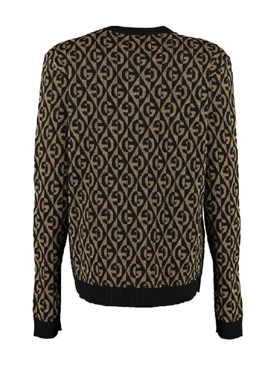 Shop Gucci Jacquard Sweater In Gold/black
