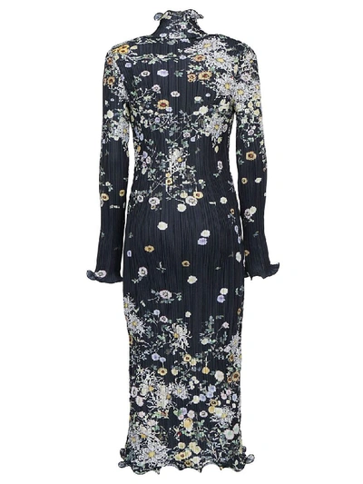 Shop Givenchy Long Dress In Navy-yellow