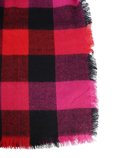 Shop Woolrich Scarf In Red Fuchsia Buffalo