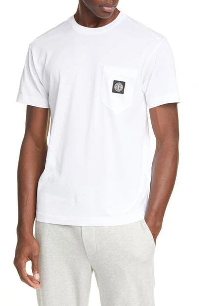 Shop Stone Island New Stone Patch Pocket T-shirt In White