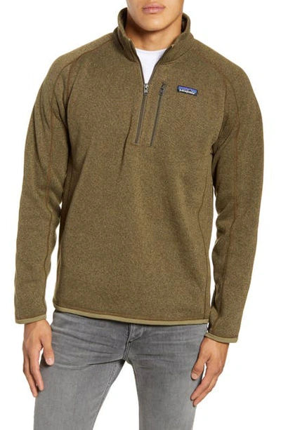 Shop Patagonia Better Sweater Quarter Zip Jacket In Sage Khaki