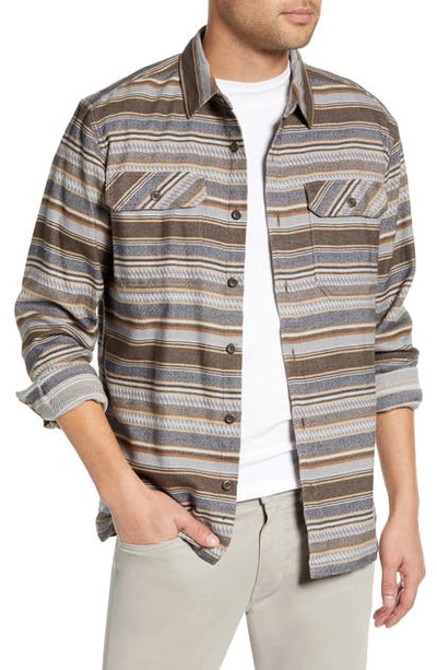 Shop Patagonia Fjord Regular Fit Organic Cotton Flannel Shirt In Folk Dobby Bristle Brown