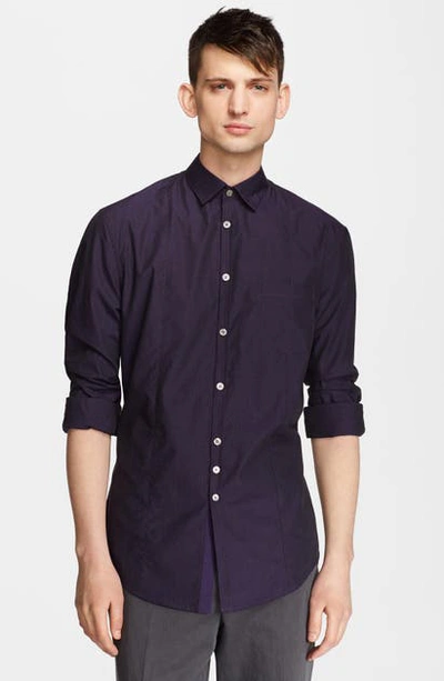 Shop John Varvatos Slim Fit Microcheck Shirt In Purple