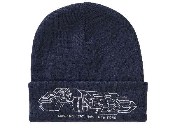 supreme navy beanie