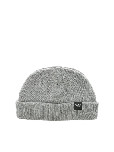 Shop Emporio Armani Grey Wool Hat
