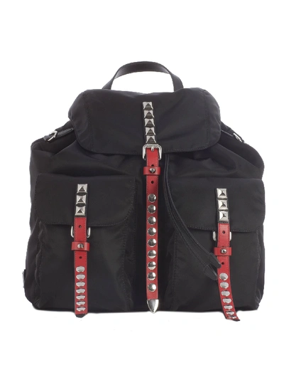 Shop Prada Black Leather Backpack