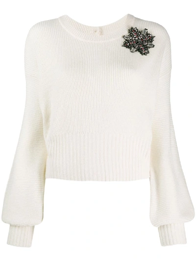 Shop Pinko White Wool Sweater