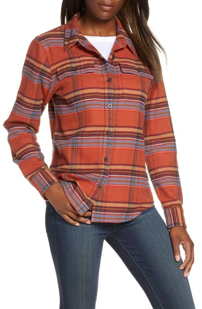 Shop Patagonia Fjord Flannel Shirt In Ctbo Cabin Time Barro Brown