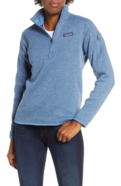Shop Patagonia Better Sweater Quarter Zip Performance Jacket In Woolly Blue