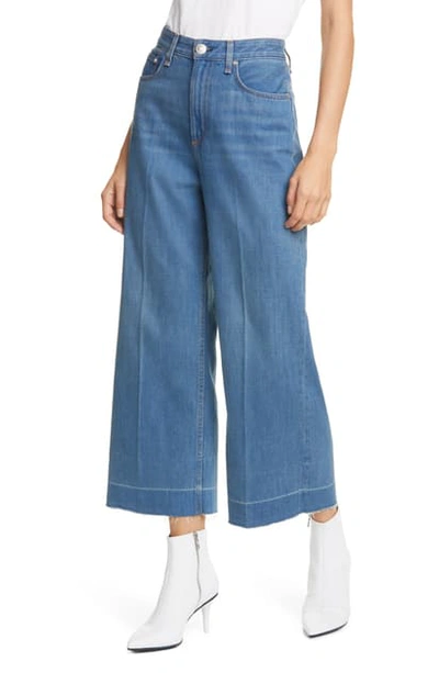 Shop Rag & Bone Ruth Super High Waist Raw Crop Wide Leg Jeans In Mazie