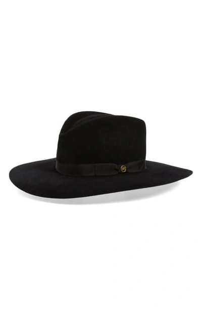 Shop Gladys Tamez Bianca Rabbit Felt Hat In Black