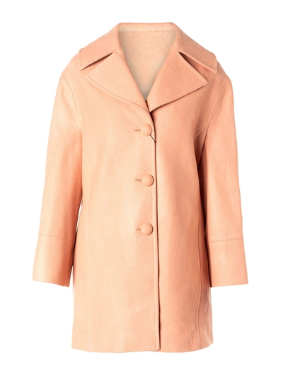 Shop Blumarine Wool Blend Martingale Coat In Light Pink