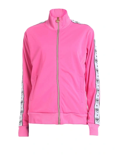 Shop Chiara Ferragni Logomania Pink Nylon Sweatshirt
