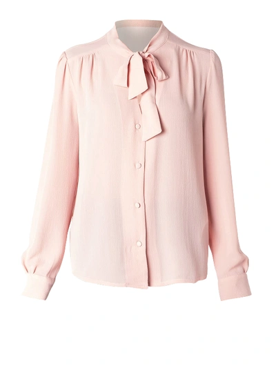 Shop Be Blumarine Pussy Bow Crepe Shirt In Light Pink