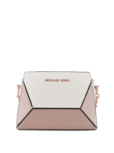 Michael Kors Prism Messenger Saffiano Leather Shoulder Bag In Pink