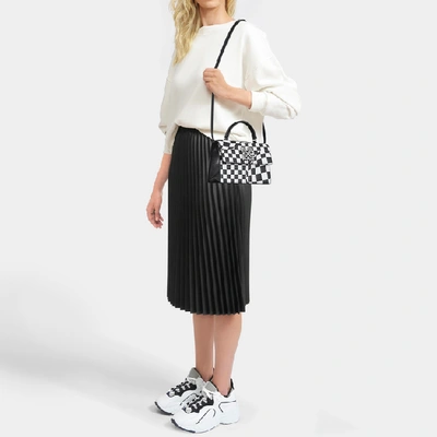 Shop Off-white Check Jitney 1.4 Bag In Black Calfskin