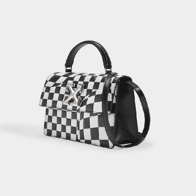 Shop Off-white Check Jitney 1.4 Bag In Black Calfskin