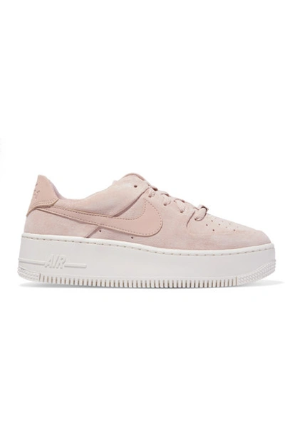 Shop Nike Air Force 1 Sage Suede Sneakers In Sand