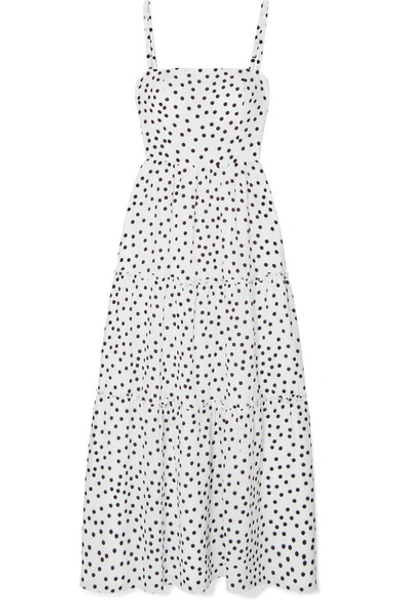 Shop Heidi Klein Tiered Polka-dot Silk-crepe Maxi Dress In White