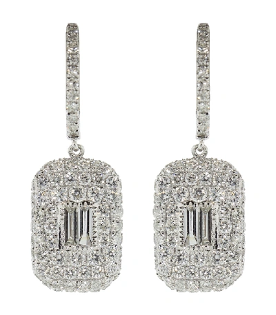 Shop Shay Jewelry Pave Baguette Drop Earrings In Whtgold