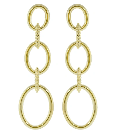 Shop Carla Amorim Clarice Gold Link Earrings In Ylwgold