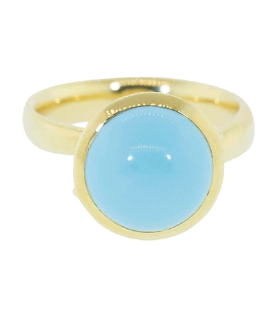 Shop Tamara Comolli Large Turquoise Bouton Ring In Ylwgold