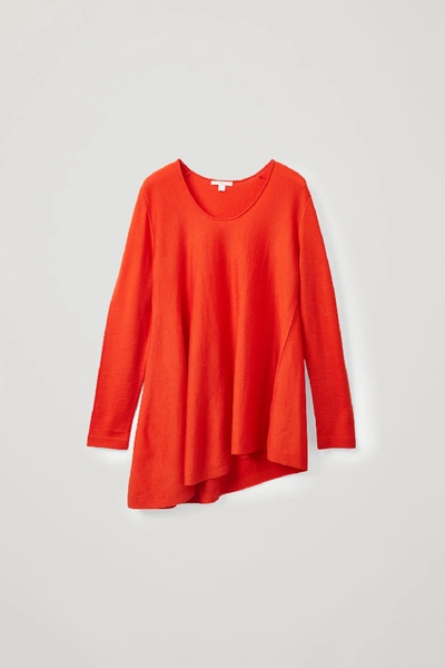 Shop Cos A-line Wool Sweater In Orange