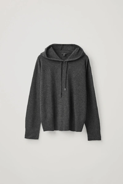 Shop Cos Hooded Cashmere Jumper In Grey