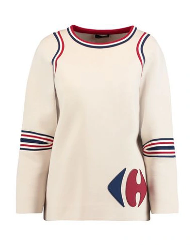 Shop Anya Hindmarch Woman Sweatshirt Beige Size S/m Polyurethane, Polyamide, Elastane