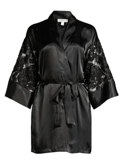 Shop In Bloom Silverado Satin Robe In Black