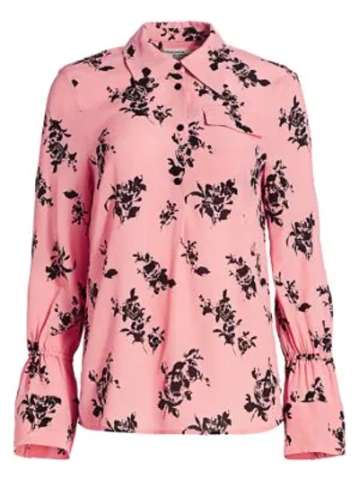 Shop Baum Und Pferdgarten Women's Romance & Rituals Floral Shirt In Pink Black